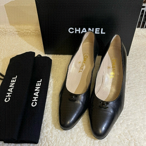 CHANEL Black Leather Heels